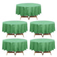 5 Pack Sage Green Round Plastic Table Covers, 84" PVC Waterproof Disposable Tablecloths