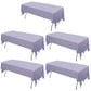 5 Pack Lavender Lilac Rectangle Plastic Table Covers, 54"x108" PVC Waterproof Disposable Tablecloths
