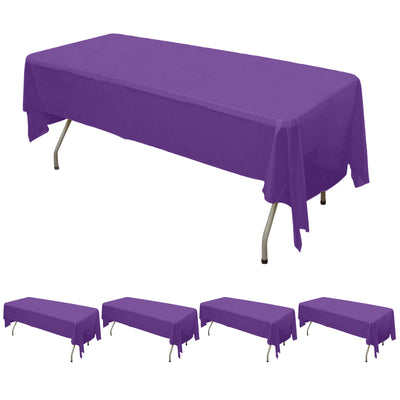 Purple Rectangle Plastic Table Covers, 54"x108"