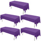 5 Pack Purple Rectangle Plastic Table Covers, 54"x108" PVC Waterproof Disposable Tablecloths