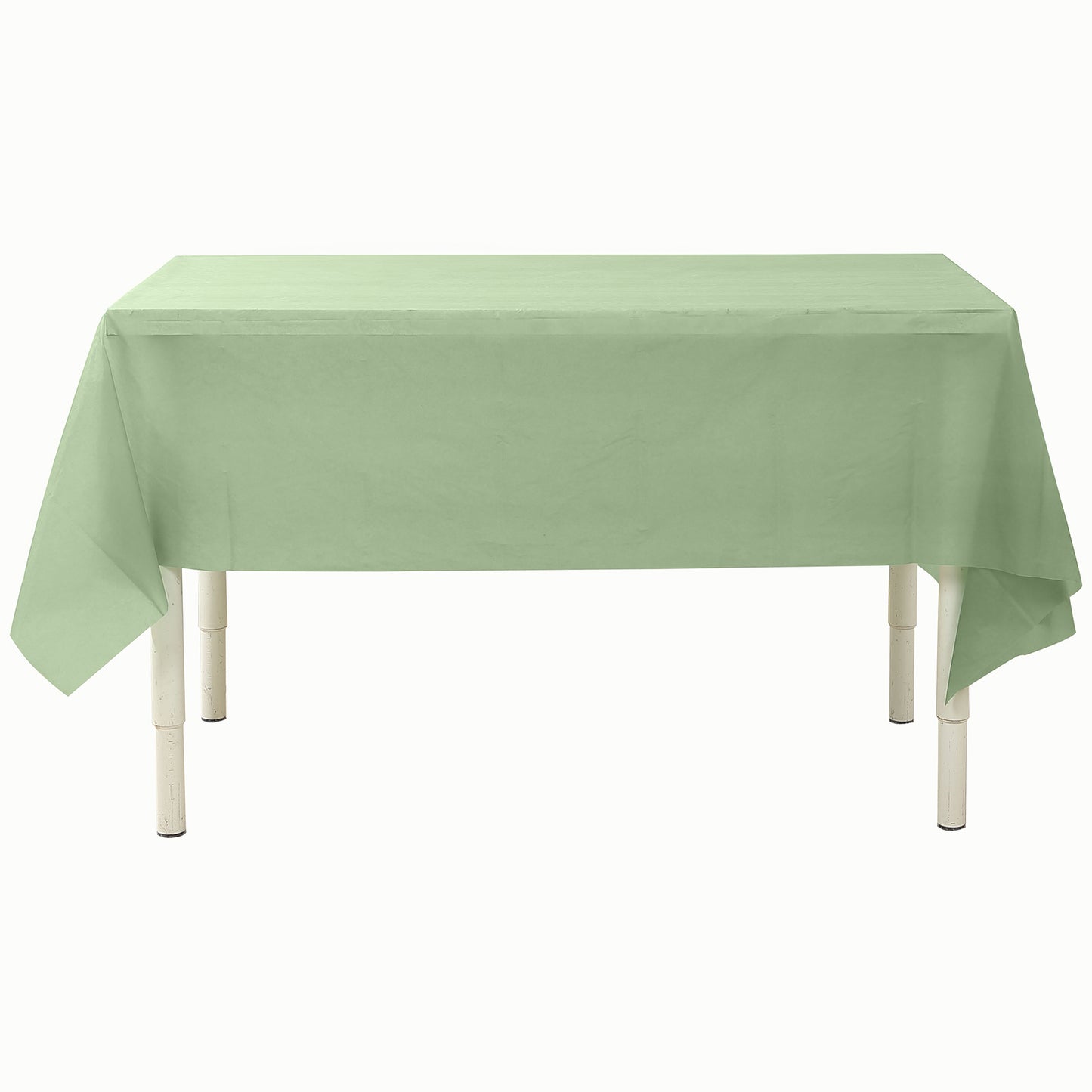 5 Pack Sage Green Rectangle Plastic Table Covers, 54"x108" PVC Waterproof Disposable Tablecloths