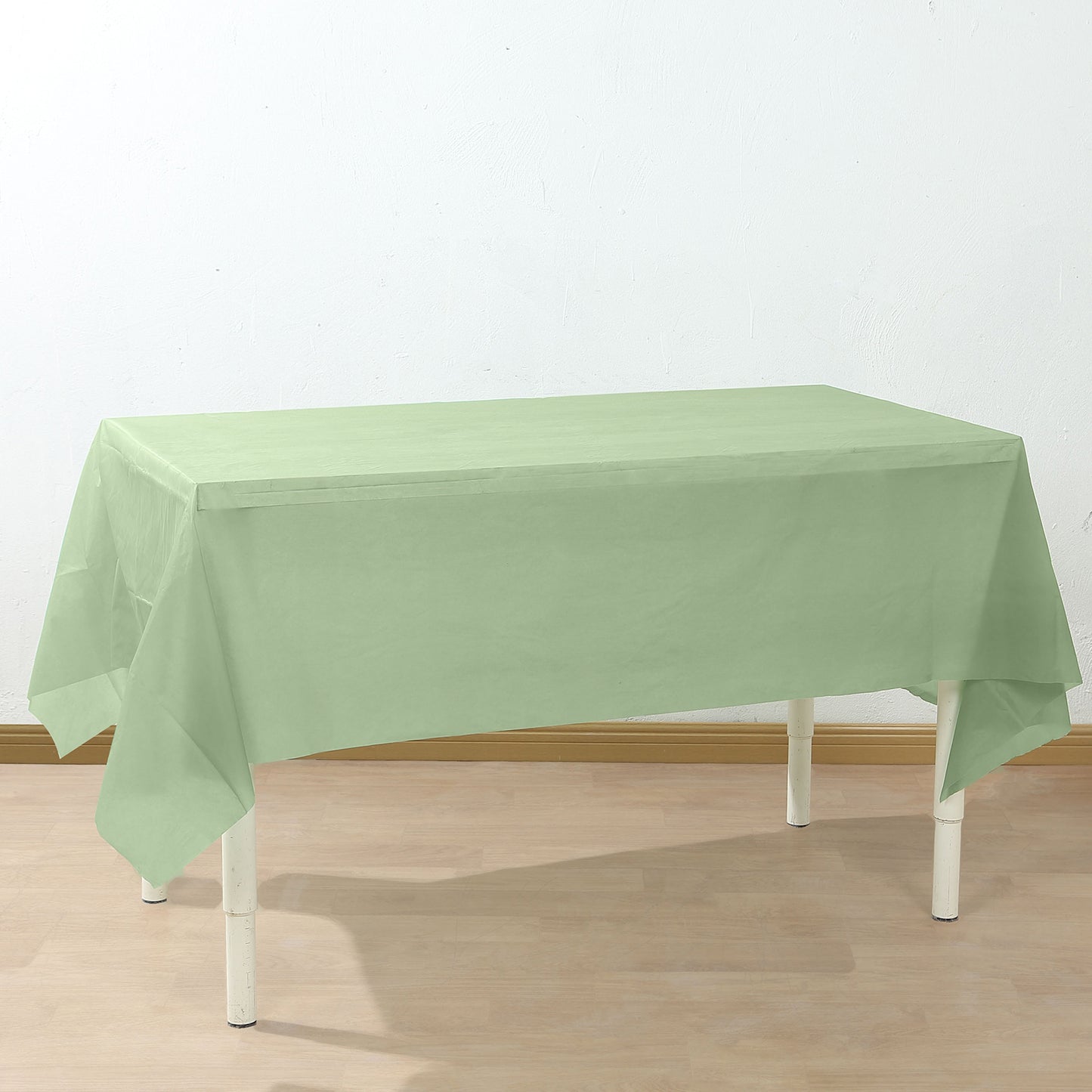 5 Pack Sage Green Rectangle Plastic Table Covers, 54"x108" PVC Waterproof Disposable Tablecloths
