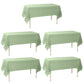 5 Pack Sage Green Rectangle Plastic Table Covers, 54"x108" PVC Waterproof Disposable Tablecloths