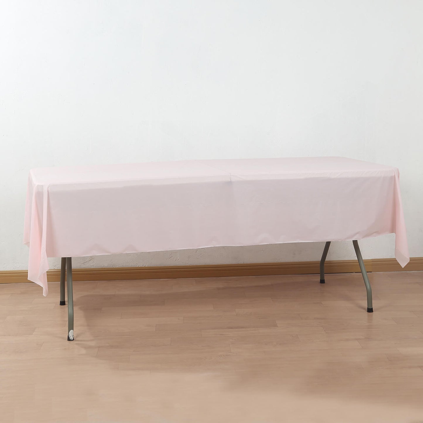 Blush Plastic Tablecloth Roll in A Cut-to-Size Box with Slide Cutter, Cuts Up to 36 Rectangle 8 Feet Disposable Table Covers - 54"x300ft