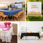 Navy Blue Plastic Tablecloth Roll in A Cut-to-Size Box with Slide Cutter, Cuts Up to 36 Rectangle 8 