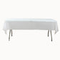 White Plastic Tablecloth Roll in A Cut-to-Size Box with Slide Cutter, Cuts Up to 36 Rectangle 8 Feet Disposable Table Covers - 54"x300ft