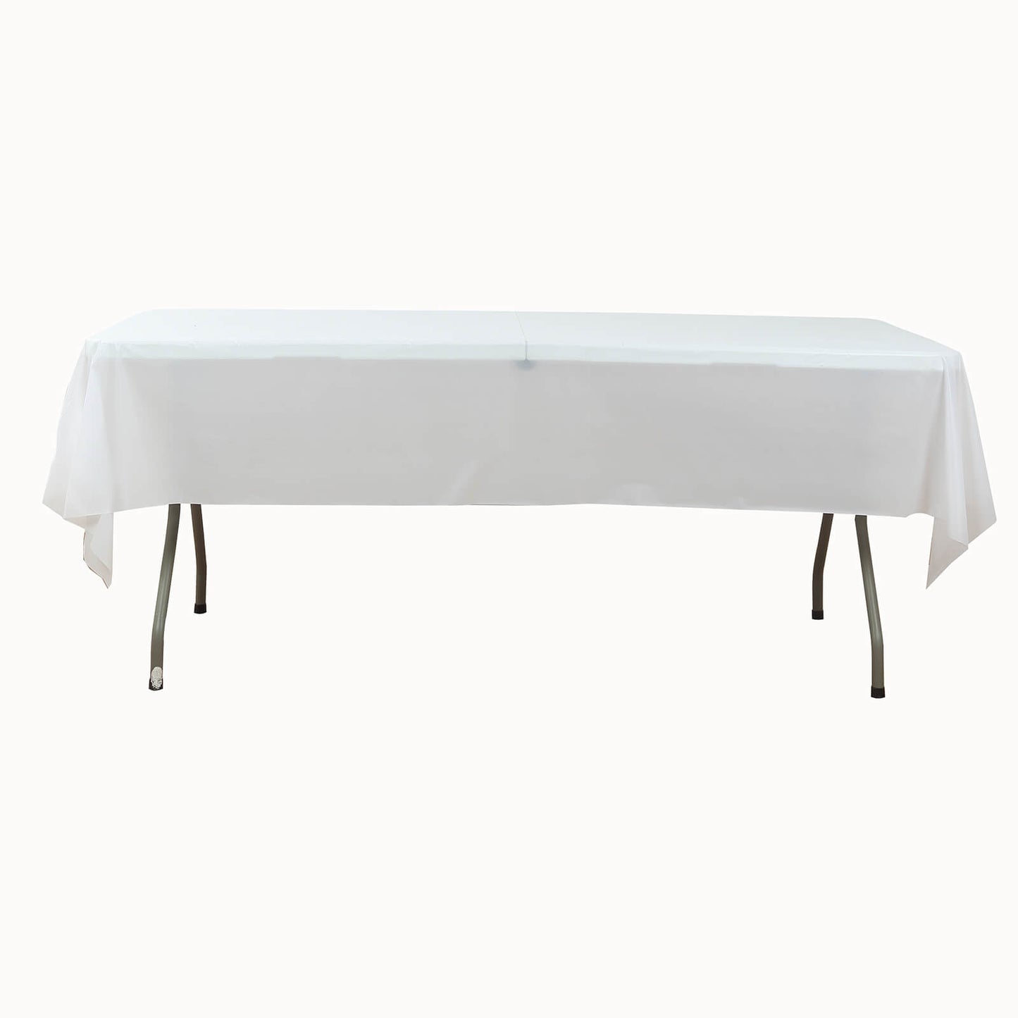 White Plastic Tablecloth Roll in A Cut-to-Size Box with Slide Cutter, Cuts Up to 36 Rectangle 8 Feet Disposable Table Covers - 54"x300ft