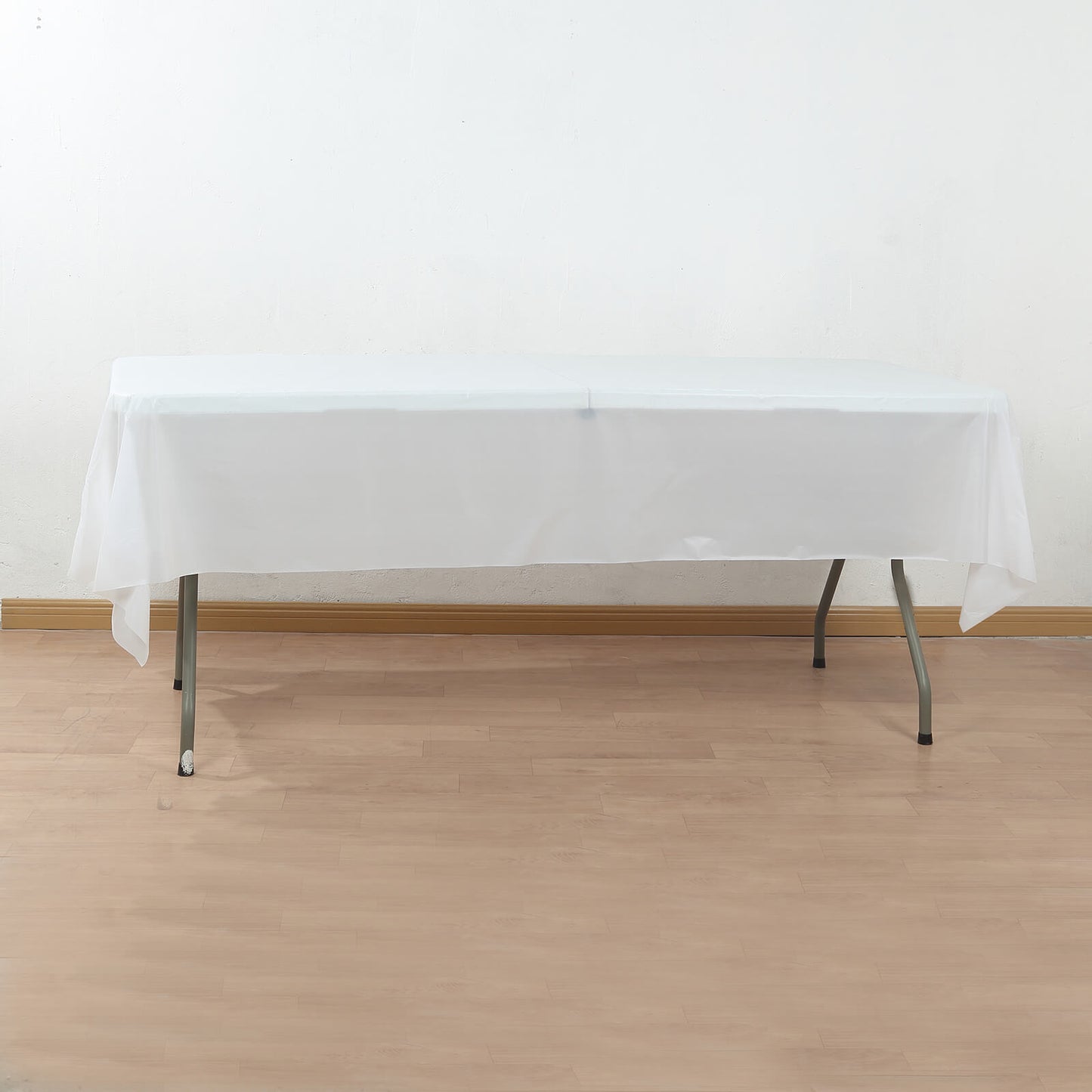 White Plastic Tablecloth Roll in A Cut-to-Size Box with Slide Cutter, Cuts Up to 36 Rectangle 8 Feet Disposable Table Covers - 54"x300ft