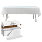 White Plastic Tablecloth Roll in A Cut-to-Size Box with Slide Cutter, Cuts Up to 36 Rectangle 8 Feet Disposable Table Covers - 54"x300ft