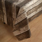 5 Pack Charcoal Gray Rectangle Plastic Table Covers in Rustic Wooden Print, 52"x108" PVC Waterproof Disposable Tablecloths