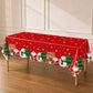 5 Pack 54"x108" Plastic Christmas Tablecloths Rectangular - Red, Santa Claus & Snowman Disposable Pa