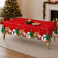 5 Pack 54"x108" Plastic Christmas Tablecloths Rectangular - Red, Santa Claus & Snowman Disposable Pa