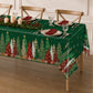 5 Pack 54"x108" Plastic Christmas Tablecloths Rectangular - Green, Christmas Tree, Snowflake & Gift 
