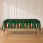 5 Pack 54"x108" Plastic Christmas Tablecloths Rectangular - Green, Christmas Tree, Snowflake & Gift 
