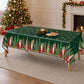 5 Pack 54"x108" Plastic Christmas Tablecloths Rectangular - Green, Christmas Tree, Snowflake & Gift 