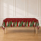 5 Pack 54"x108" Plastic Christmas Tablecloths Rectangular - Red, Christmas Tree, Snowflake & Gift Di