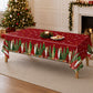 5 Pack 54"x108" Plastic Christmas Tablecloths Rectangular - Red, Christmas Tree, Snowflake & Gift Di