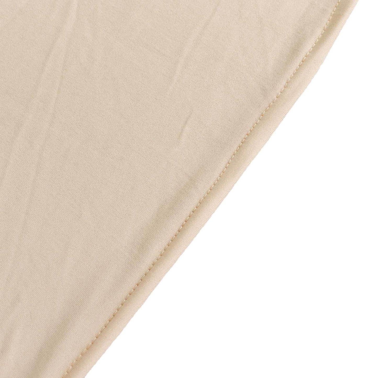 Beige Stretch Spandex Rectangle Tablecloth 4ft Wrinkle Free Fitted Table Cover for 48"x30" Tables