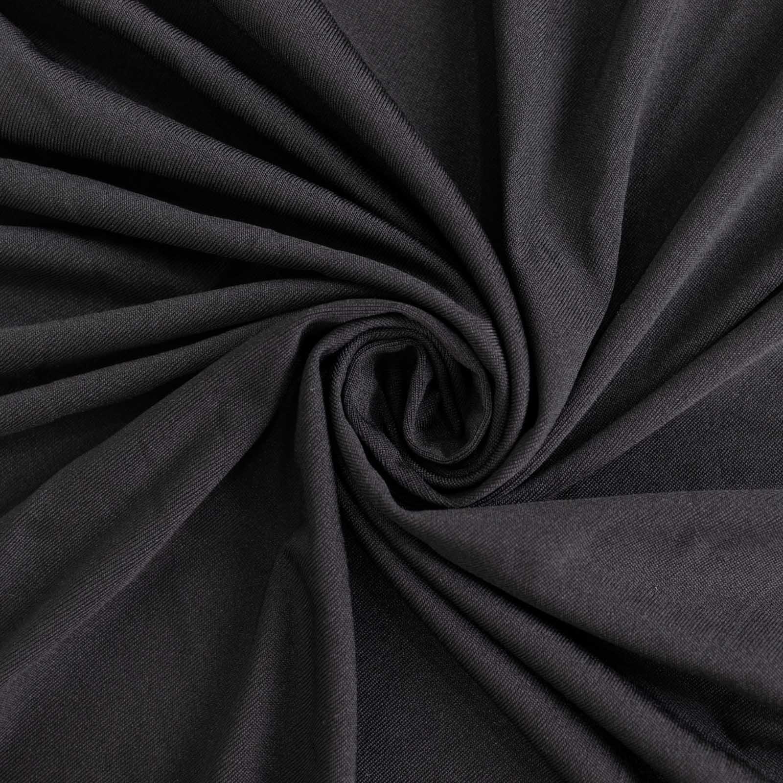 Black stretch spandex tablecloth cover for 48"x30" tables.