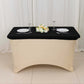 Black fitted tablecloth cover for 48"x30" tables, wrinkle-free design.