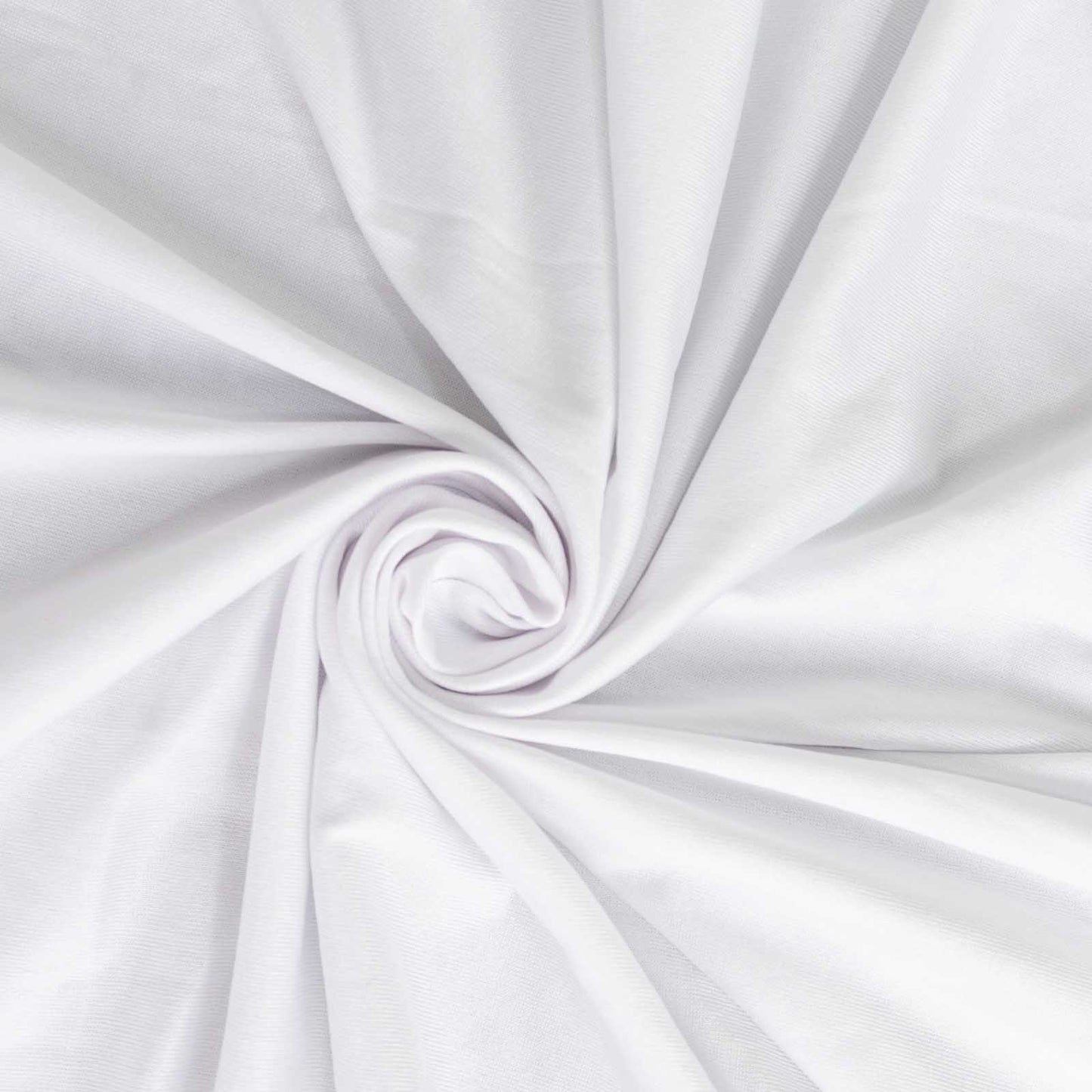 White stretch spandex fitted tablecloth for 48"x30" tables. Wrinkle-free design. #whtbkgd