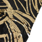 Black Gold Stretch Spandex Rectangle Tablecloth 6ft With Wave Embroidered Sequins, Fitted Table Cover for 72"x30" Tables