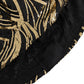 Black Gold Stretch Spandex Rectangle Tablecloth 6ft With Wave Embroidered Sequins, Fitted Table Cover for 72"x30" Tables