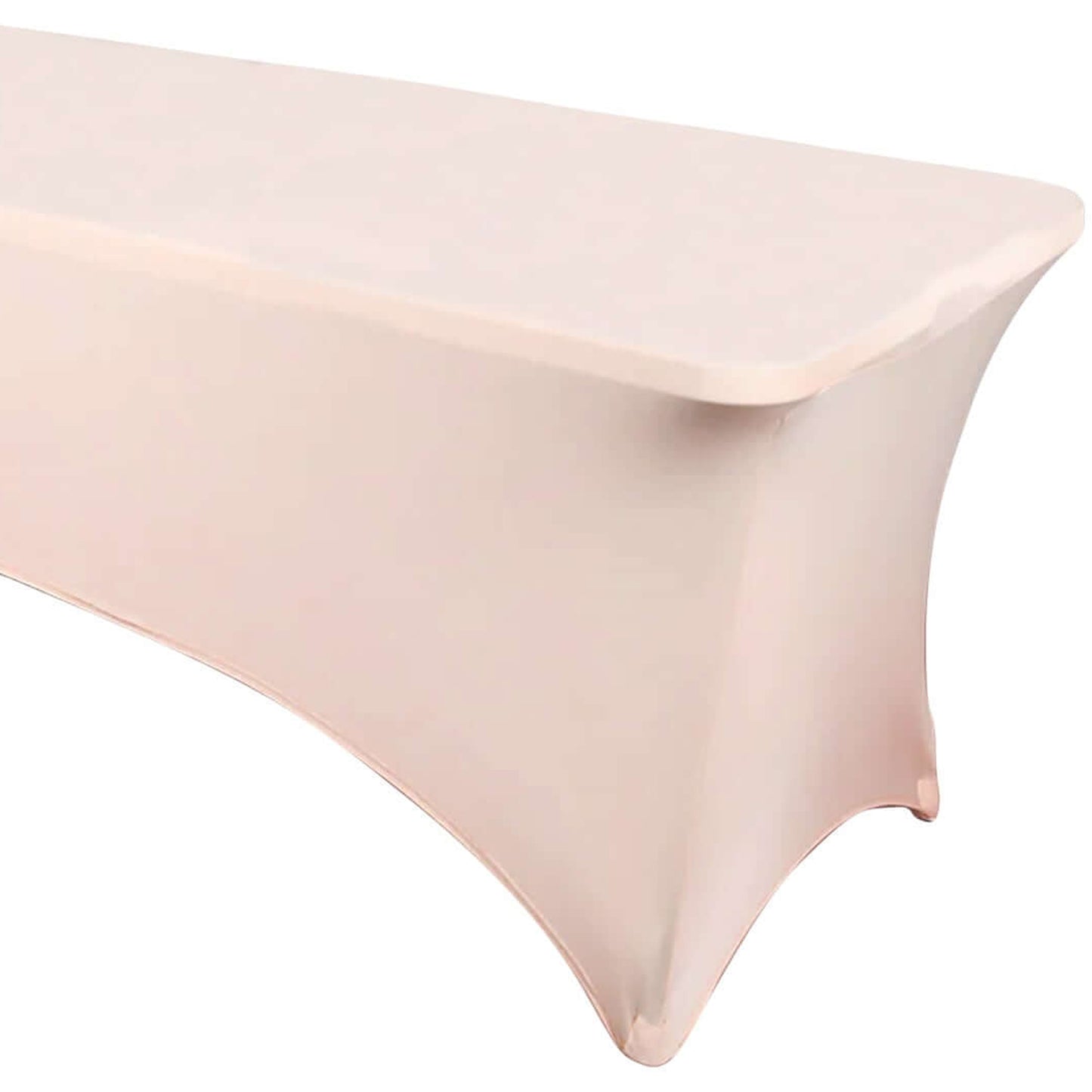 Blush Stretch Spandex Rectangle Tablecloth 6ft Wrinkle Free Fitted Table Cover for 72"x30" Tables