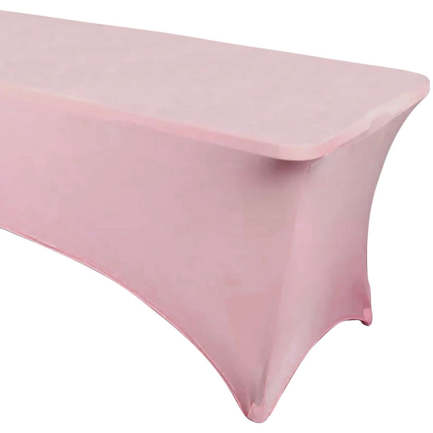 Dusty Rose Stretch Spandex Rectangle Tablecloth 6ft Wrinkle Free Fitted Table Cover for 72"x30" Tables