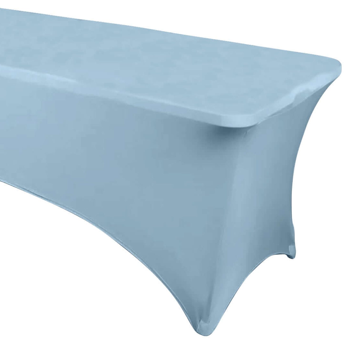 Dusty Blue Stretch Spandex Rectangle Tablecloth 6ft Wrinkle Free Fitted Table Cover for 72"x30" Tables