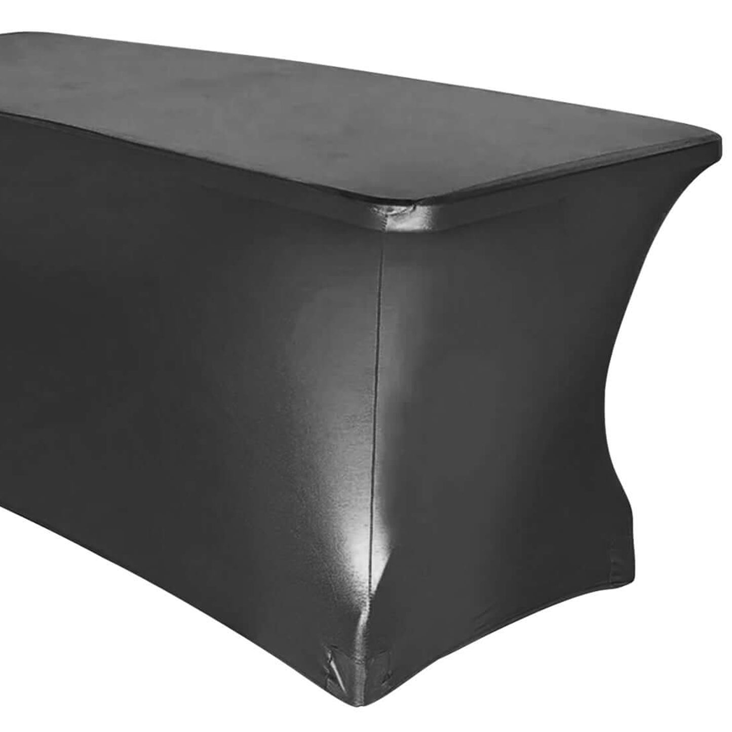 6FT Metallic Black Rectangular Stretch Spandex Table Cover