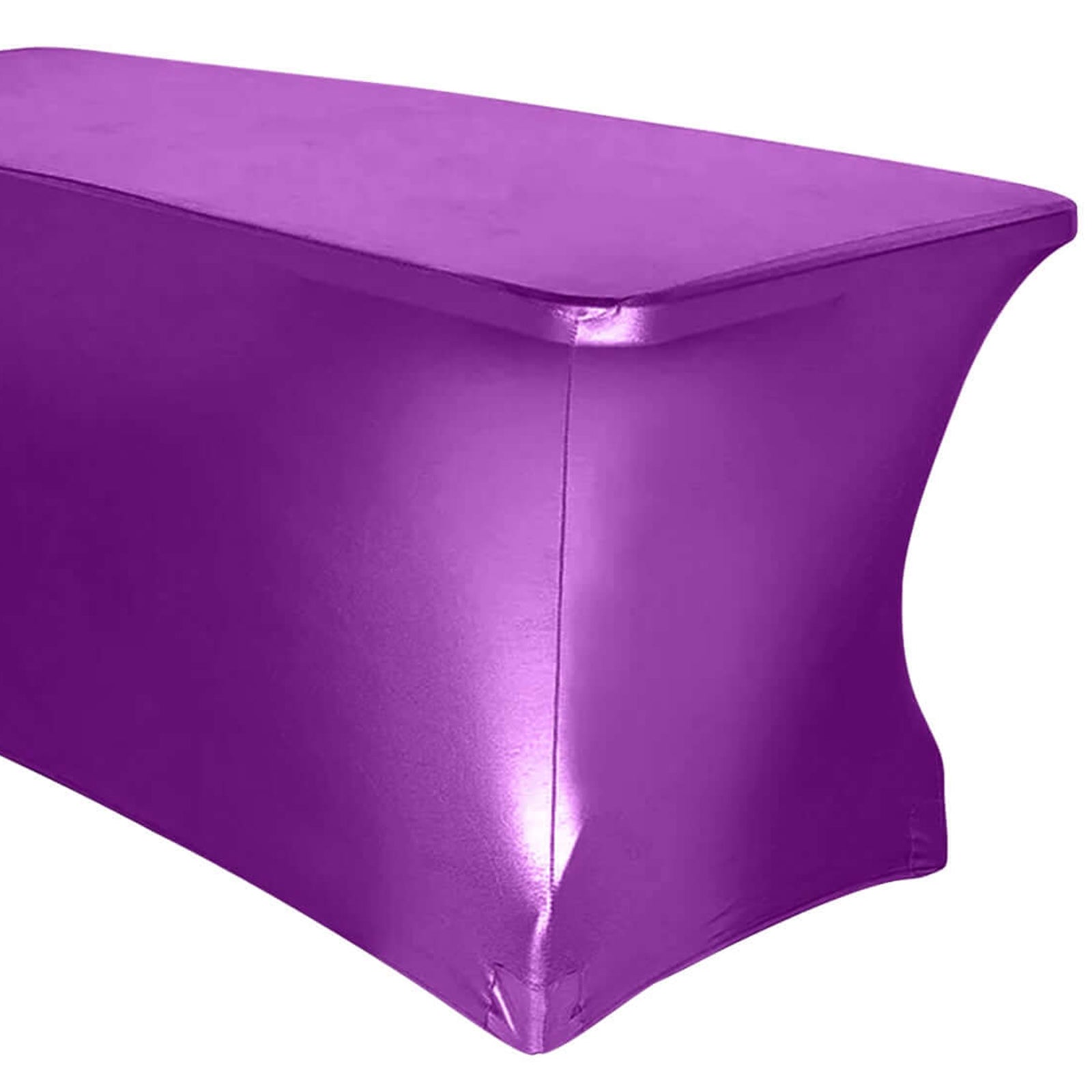 6 Feet Metallic Purple Tablecloth Stretch Spandex