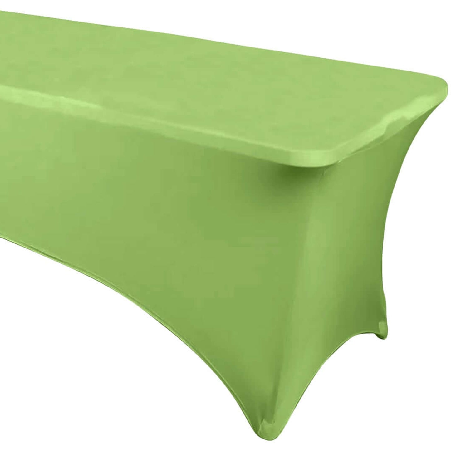 Apple Green Stretch Spandex Rectangle Tablecloth 6ft Wrinkle Free Fitted Table Cover for 72"x30" Tables