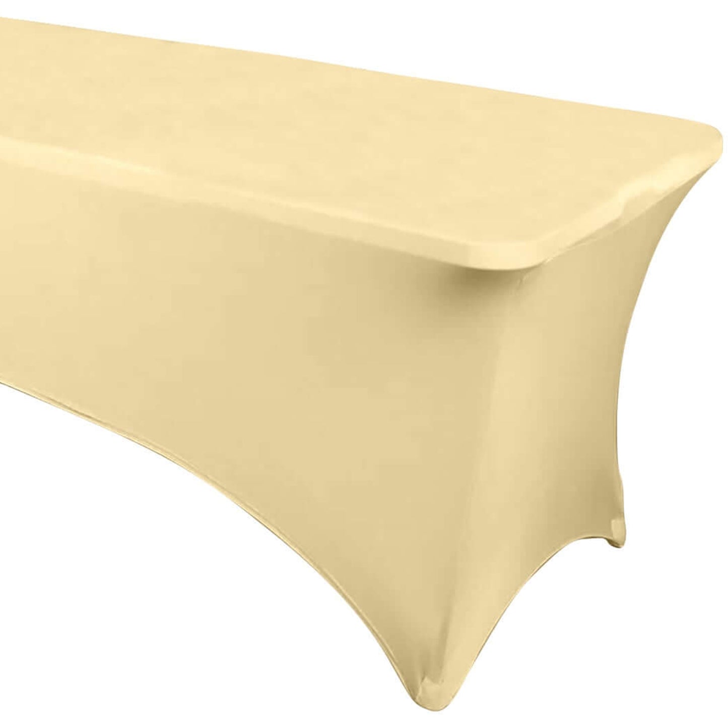 Champagne Stretch Spandex Rectangle Tablecloth 6ft Wrinkle Free Fitted Table Cover for 72"x30" Tables