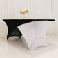 Black White Cross Over Stretch Spandex Table Cover 6ft Rectangular Fitted Tablecloth for 72"x30" Tables