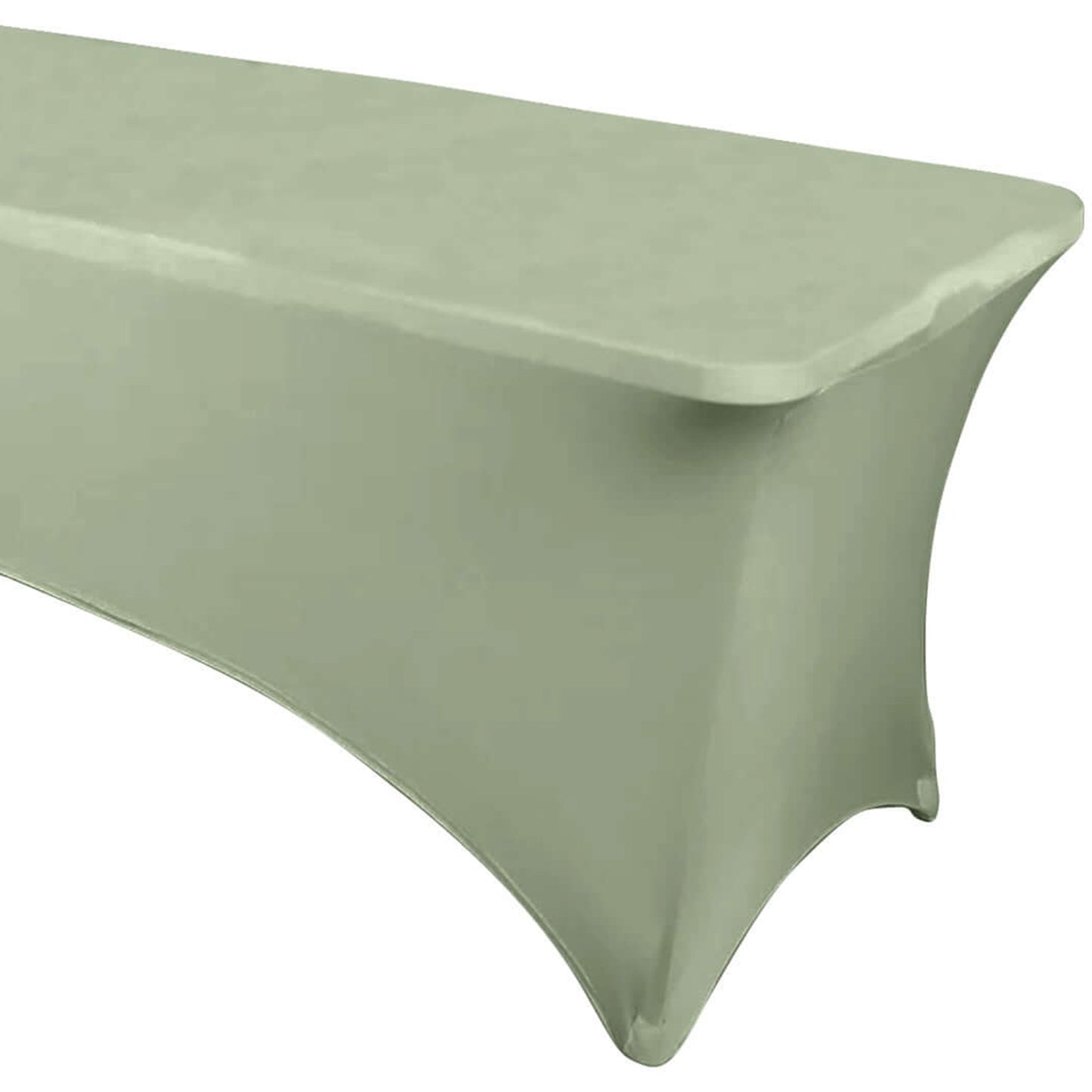 Dusty Sage Green Stretch Spandex Rectangle Tablecloth 6ft Wrinkle Free Fitted Table Cover for 72"x30" Tables