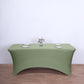 Dusty Sage Green Stretch Spandex Rectangle Tablecloth 6ft Wrinkle Free Fitted Table Cover for 72"x30" Tables
