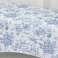 6ft Spandex Fitted Rectangle Tablecloth – White & Blue French Toile Wrinkle-Free Stretch Table Cover