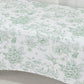 6ft Spandex Fitted Rectangle Tablecloth – White & Dusty Sage Green French Toile Wrinkle-Free Stretch Table Cover