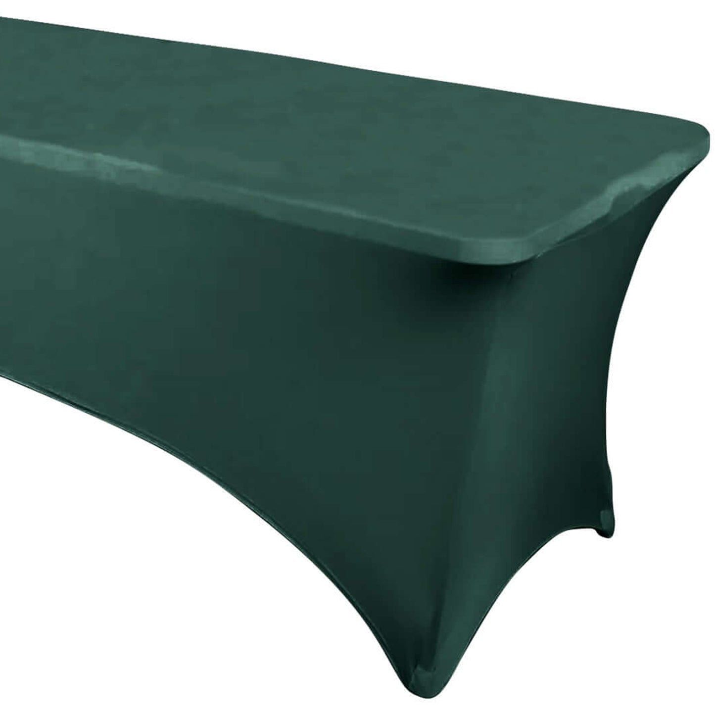 Hunter Emerald Green Stretch Spandex Rectangle Tablecloth 6ft Wrinkle Free Fitted Table Cover for 72"x30" Tables