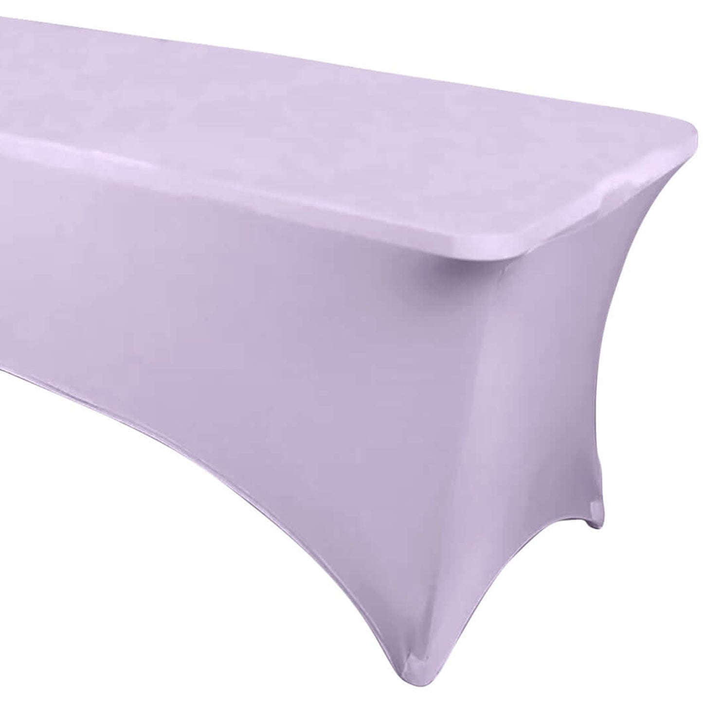 Lavender Lilac Stretch Spandex Rectangle Tablecloth 6ft Wrinkle Free Fitted Table Cover for 72"x30" Tables