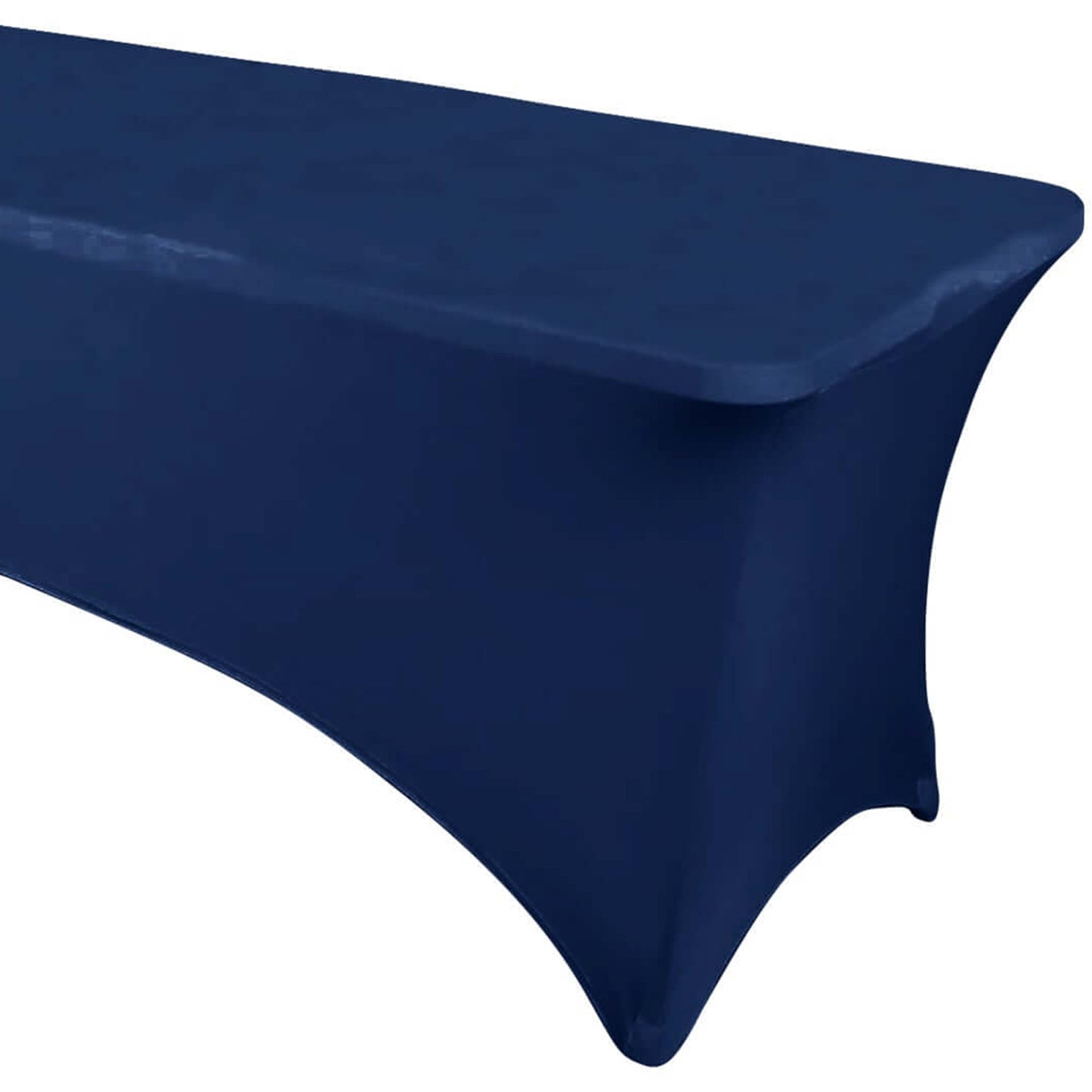 Navy Blue Stretch Spandex Rectangle Tablecloth 6ft Wrinkle Free Fitted Table Cover for 72"x30" Tables