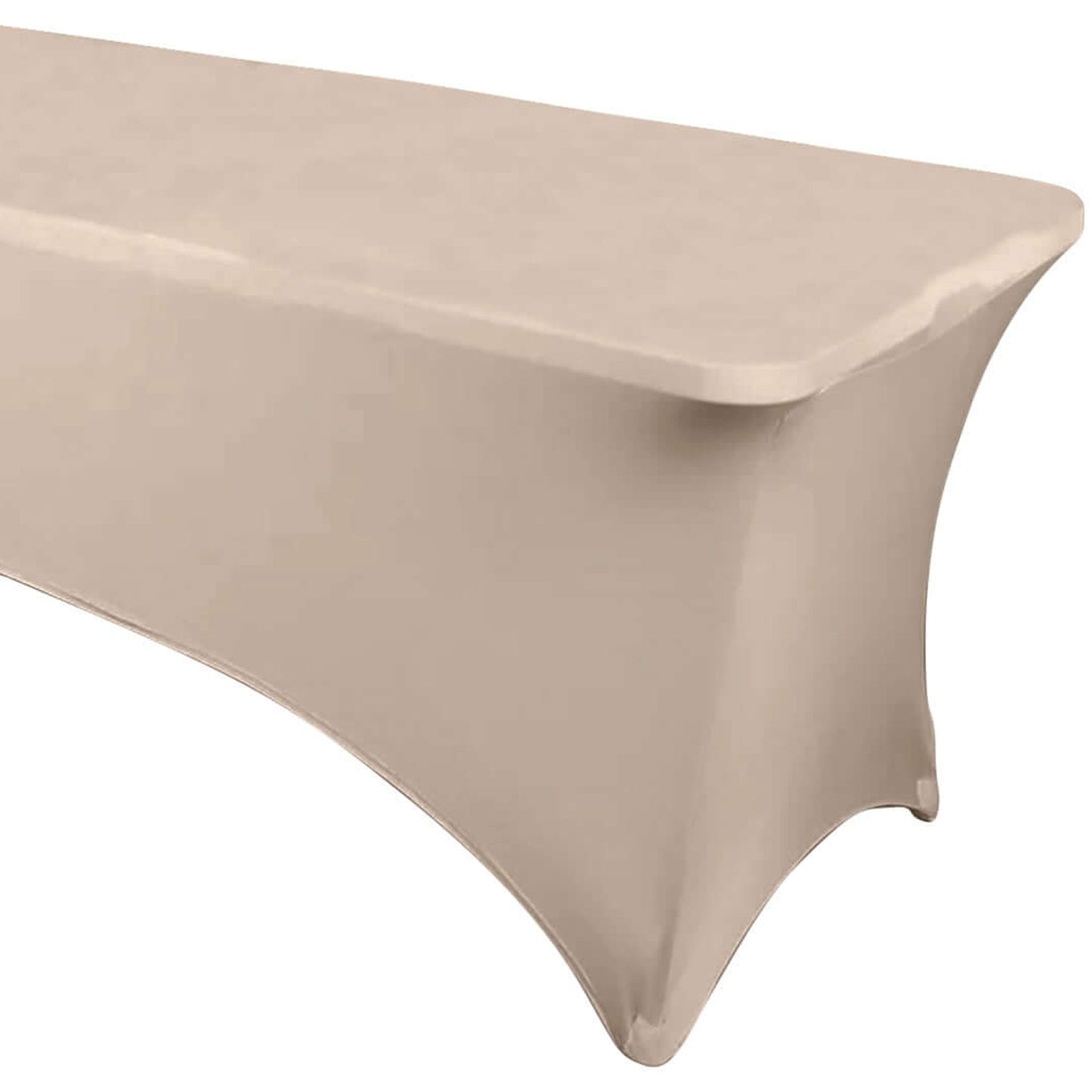 Nude Stretch Spandex Rectangle Tablecloth 6ft Wrinkle Free Fitted Table Cover for 72"x30" Tables