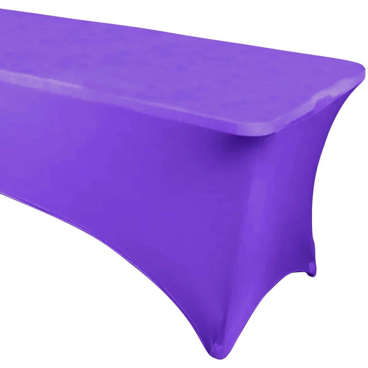 Purple Stretch Spandex Rectangle Tablecloth 6ft Wrinkle Free Fitted Table Cover for 72"x30" Tables