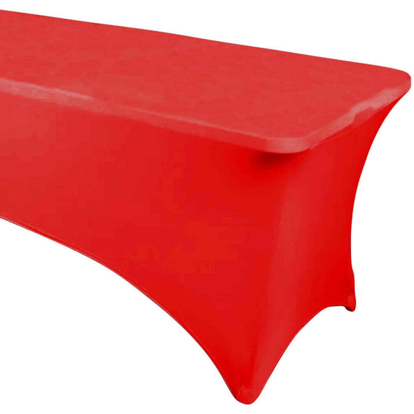 Red Stretch Spandex Rectangle Tablecloth 6ft Wrinkle Free Fitted Table Cover for 72"x30" Tables