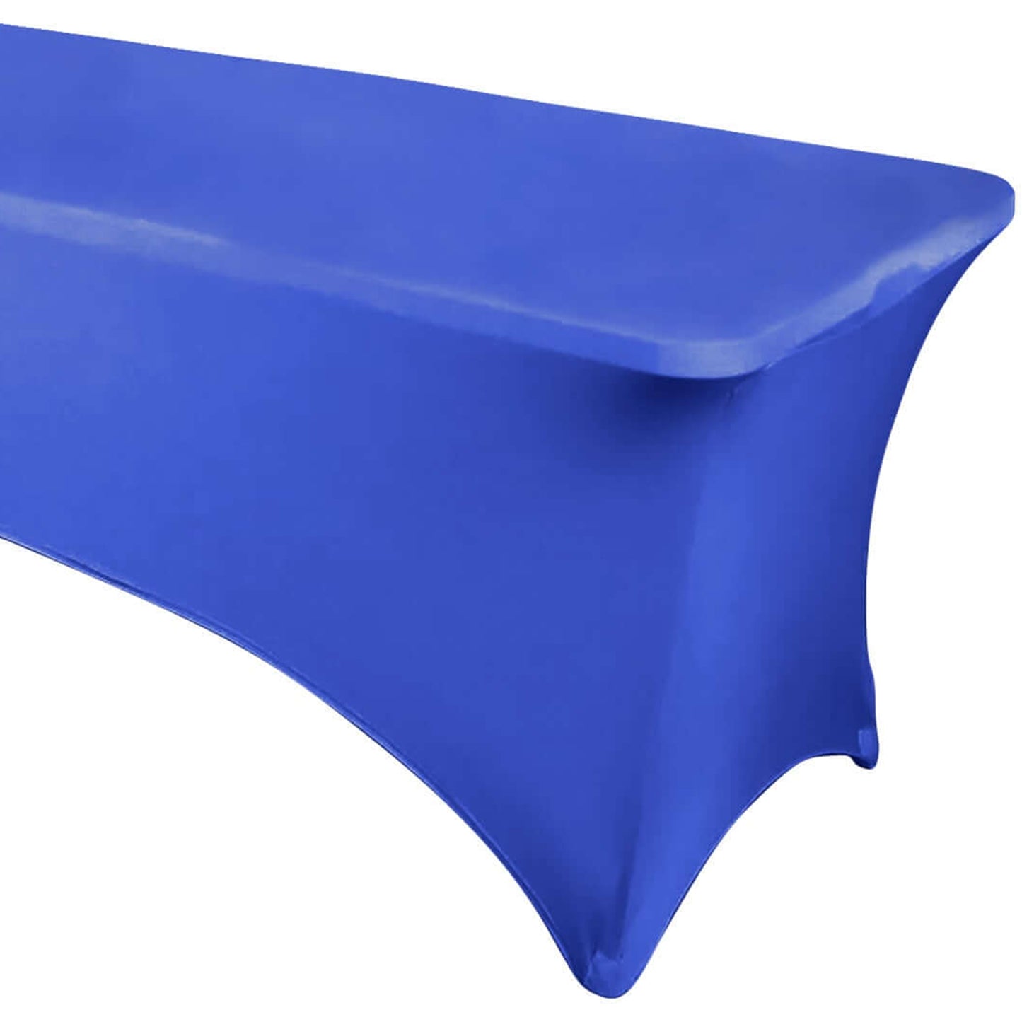 Royal Blue Stretch Spandex Rectangle Tablecloth 6ft Wrinkle Free Fitted Table Cover for 72"x30" Tables