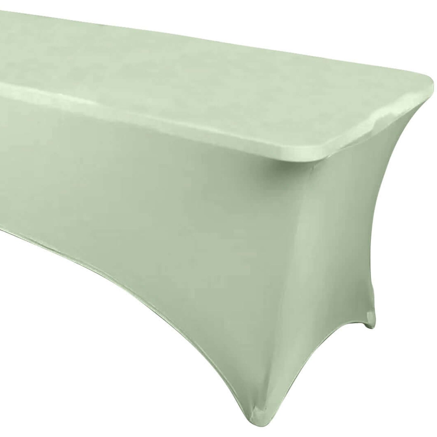 Sage Green Stretch Spandex Rectangle Tablecloth 6ft Wrinkle Free Fitted Table Cover for 72"x30" Tables