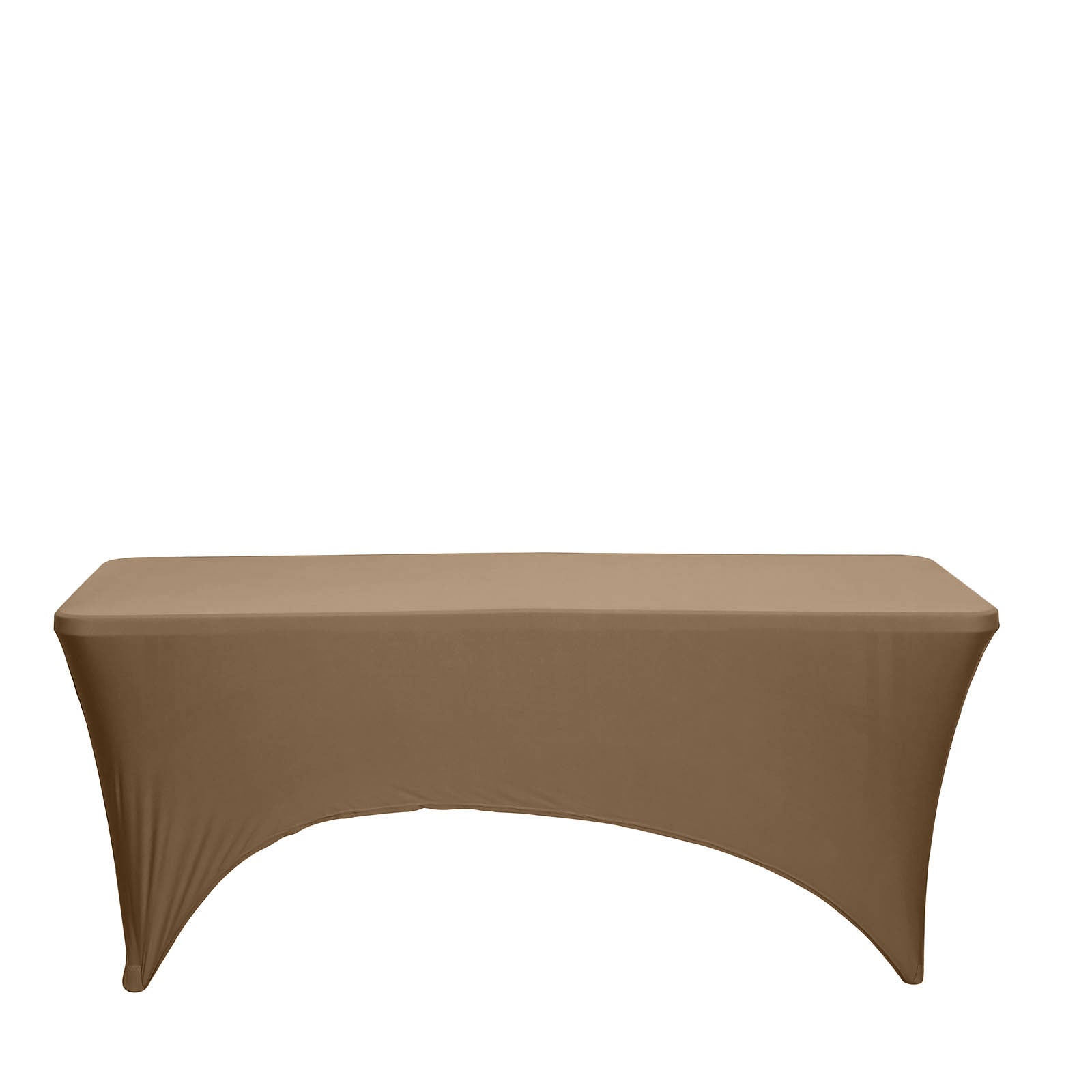 6ft Taupe Spandex Stretch Fitted Rectangular Tablecloth