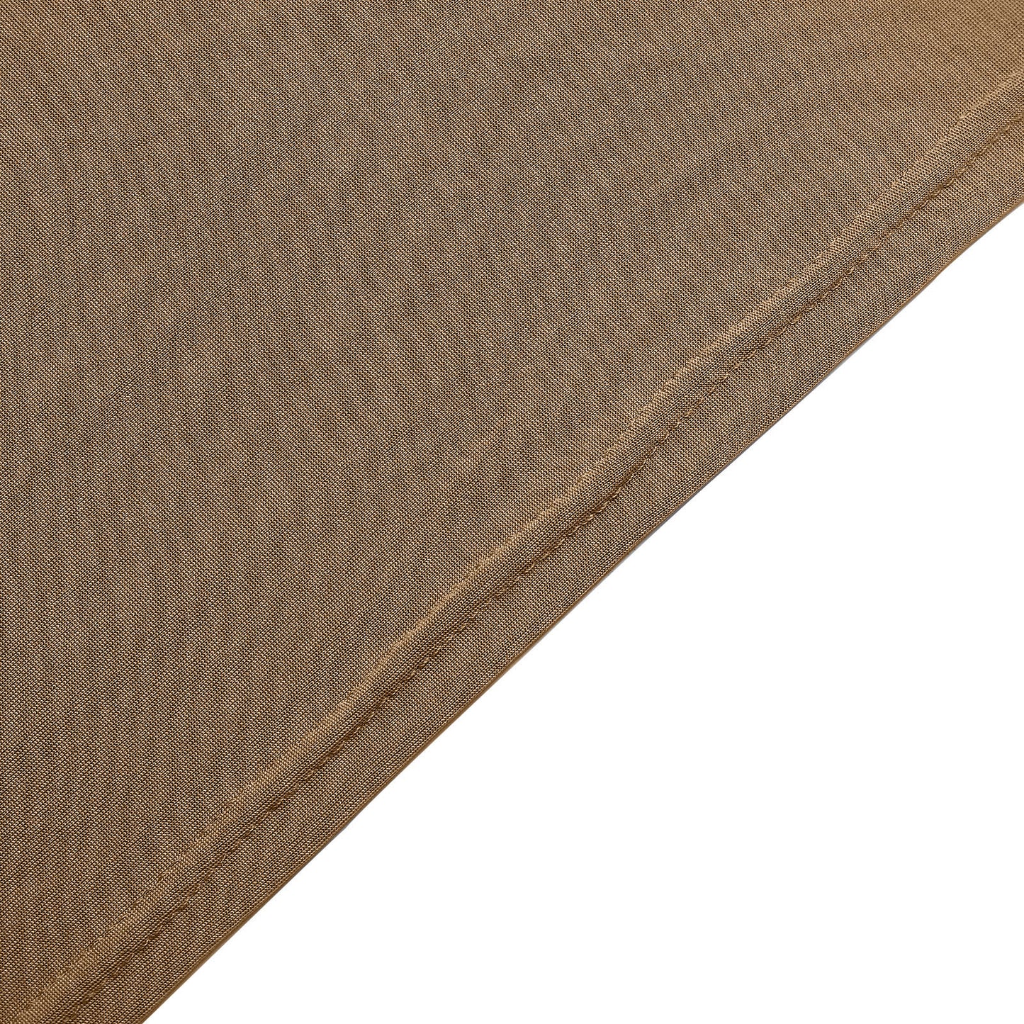 Taupe Stretch Spandex Rectangle Tablecloth 6ft Wrinkle Free Fitted Table Cover for 72"x30" Tables