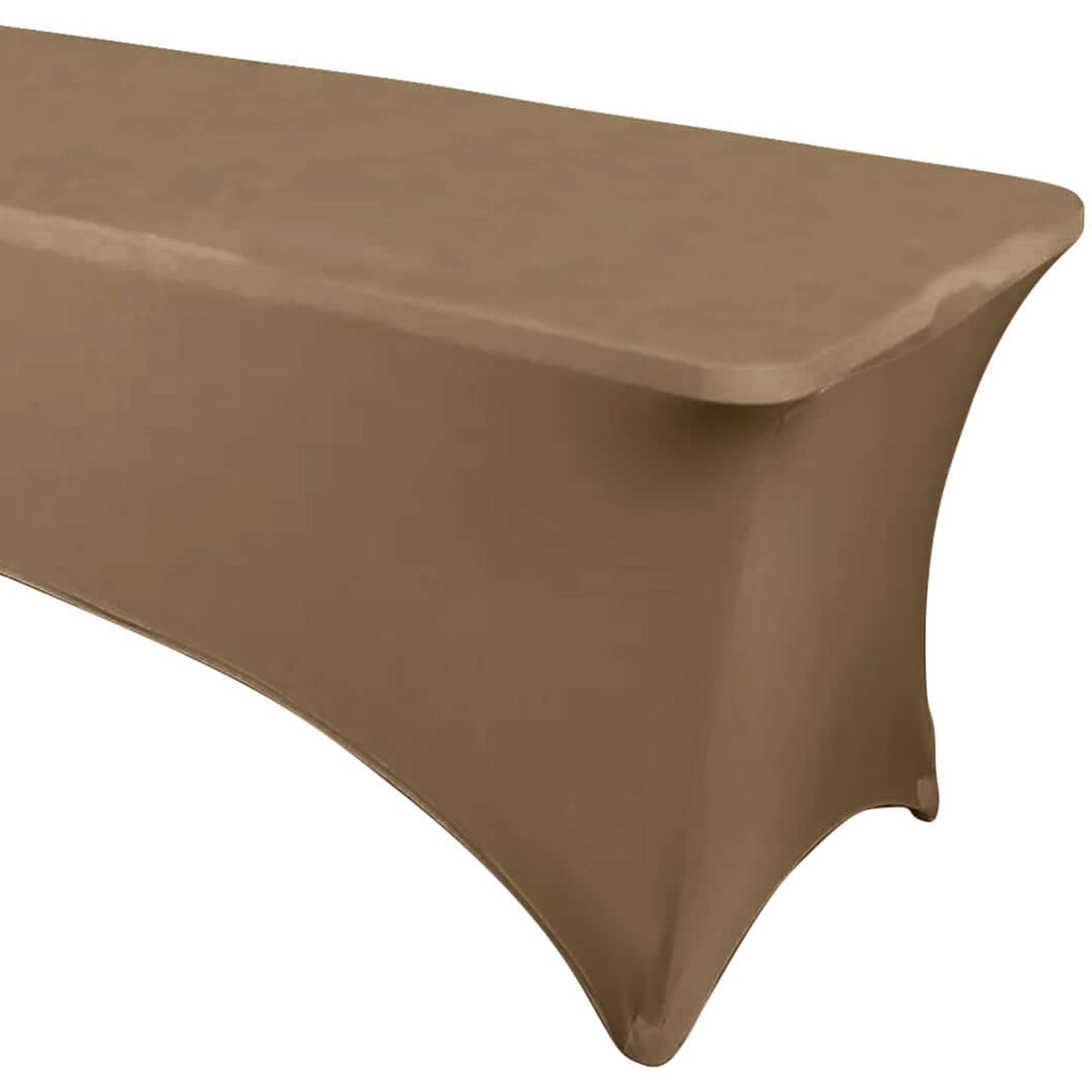 Taupe Stretch Spandex Rectangle Tablecloth 6ft Wrinkle Free Fitted Table Cover for 72"x30" Tables